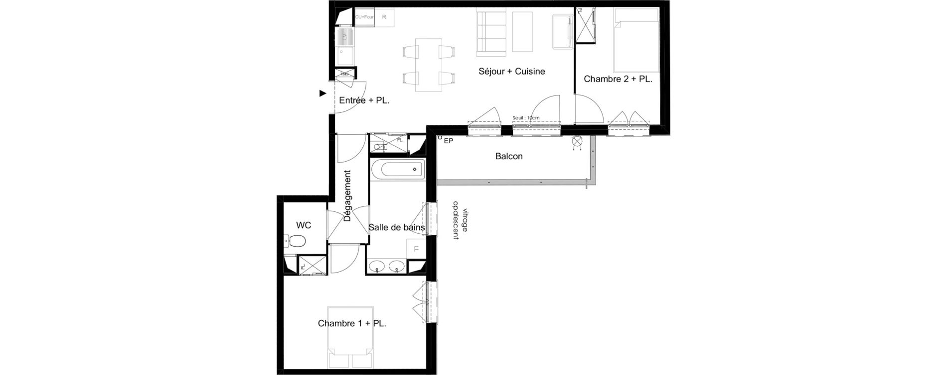 Appartement T3 de 61,22 m2 &agrave; Aubervilliers Landy