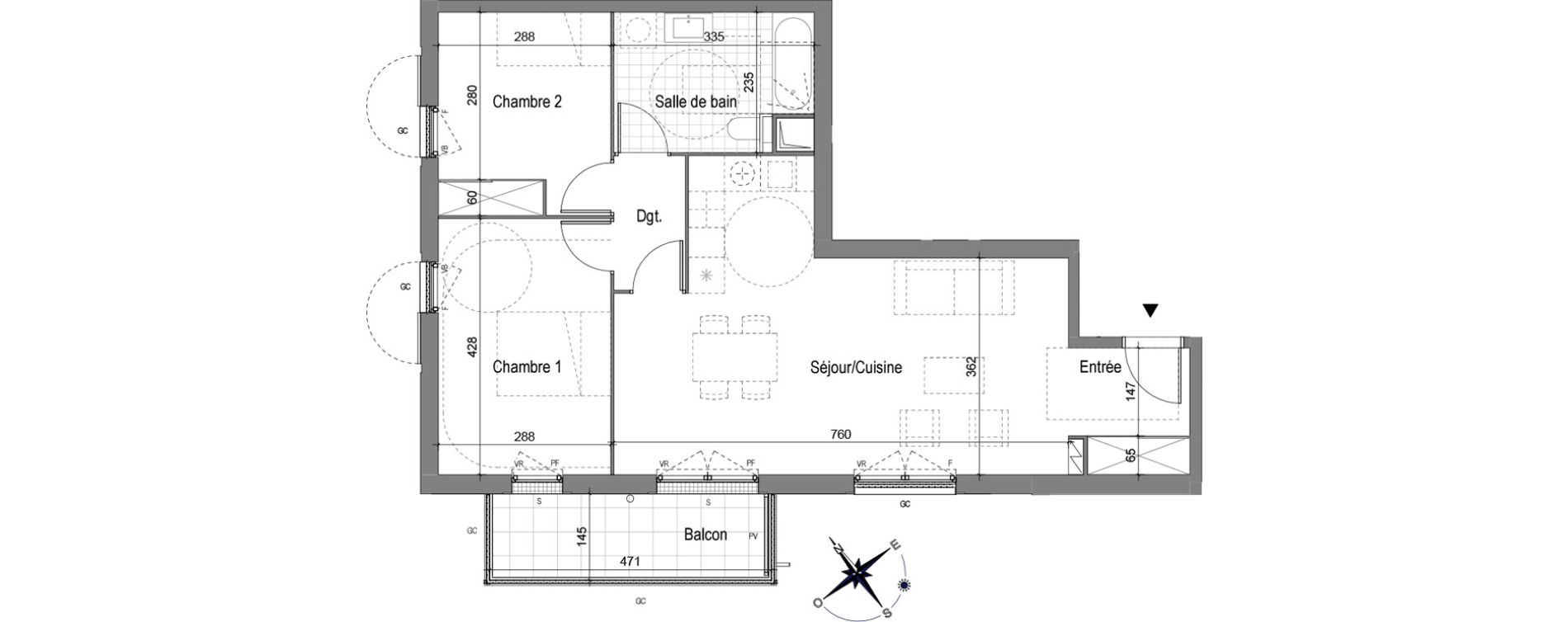 Appartement T3 de 66,53 m2 &agrave; Aubervilliers Fort d'aubervilliers