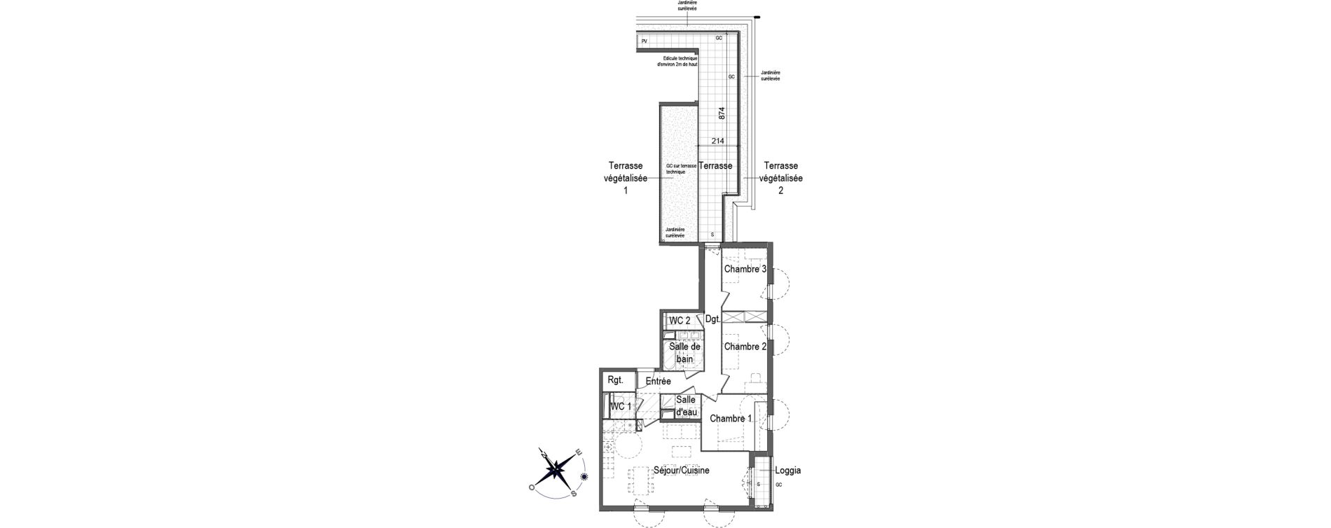 Appartement T4 de 90,62 m2 &agrave; Aubervilliers Fort d'aubervilliers