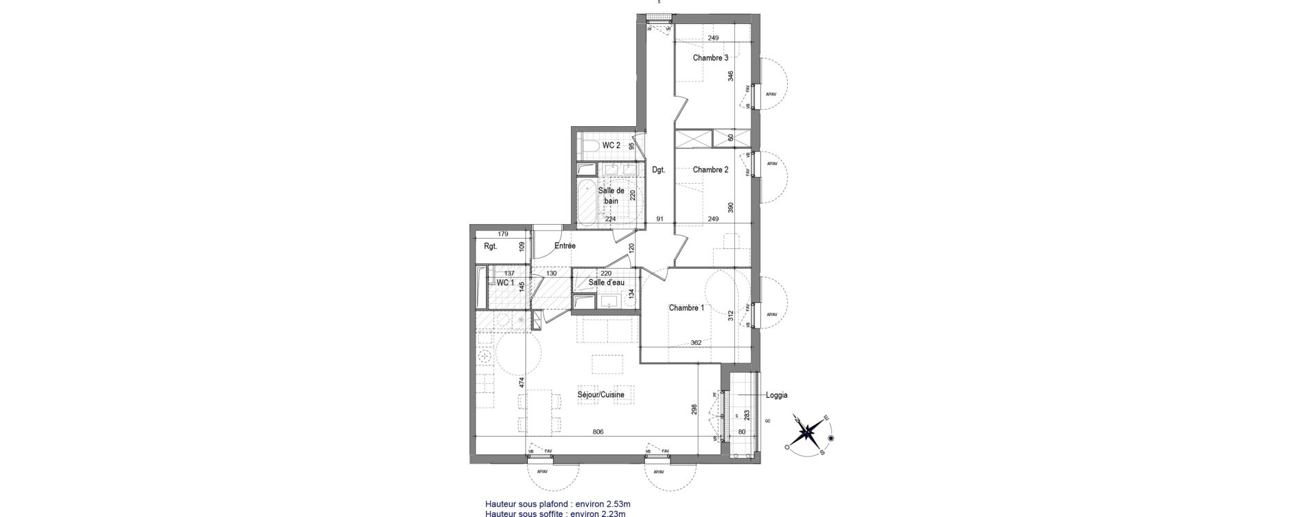 Appartement T4 de 90,62 m2 &agrave; Aubervilliers Fort d'aubervilliers