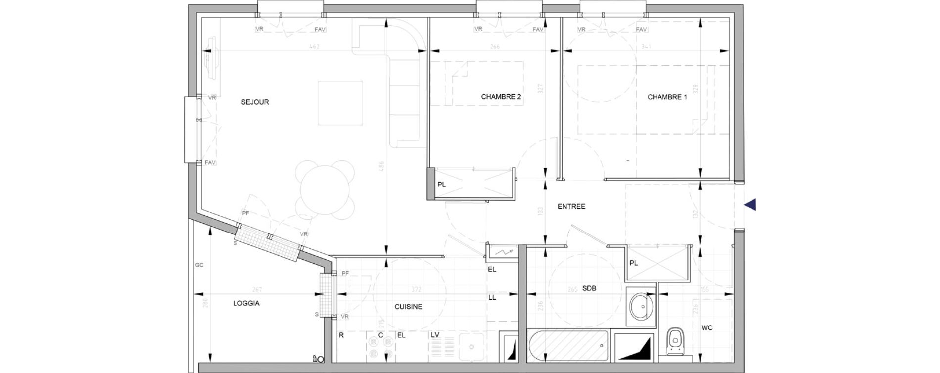 Appartement T3 de 66,52 m2 &agrave; Aubervilliers Victor hugo