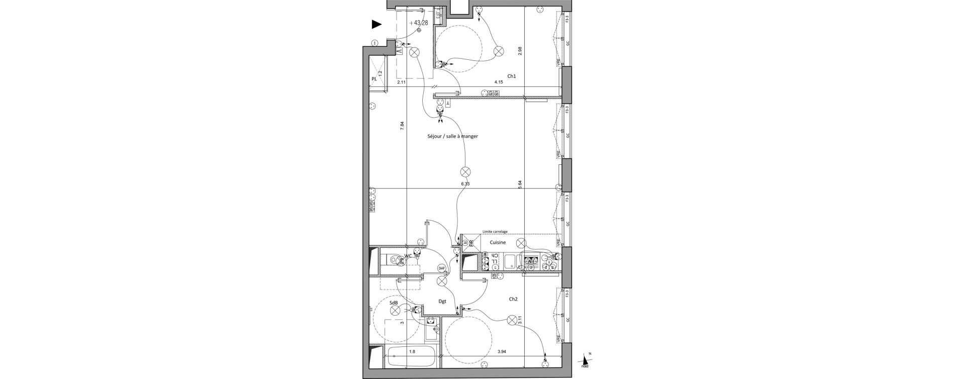 Appartement T3 de 70,40 m2 &agrave; Aubervilliers Paul bert