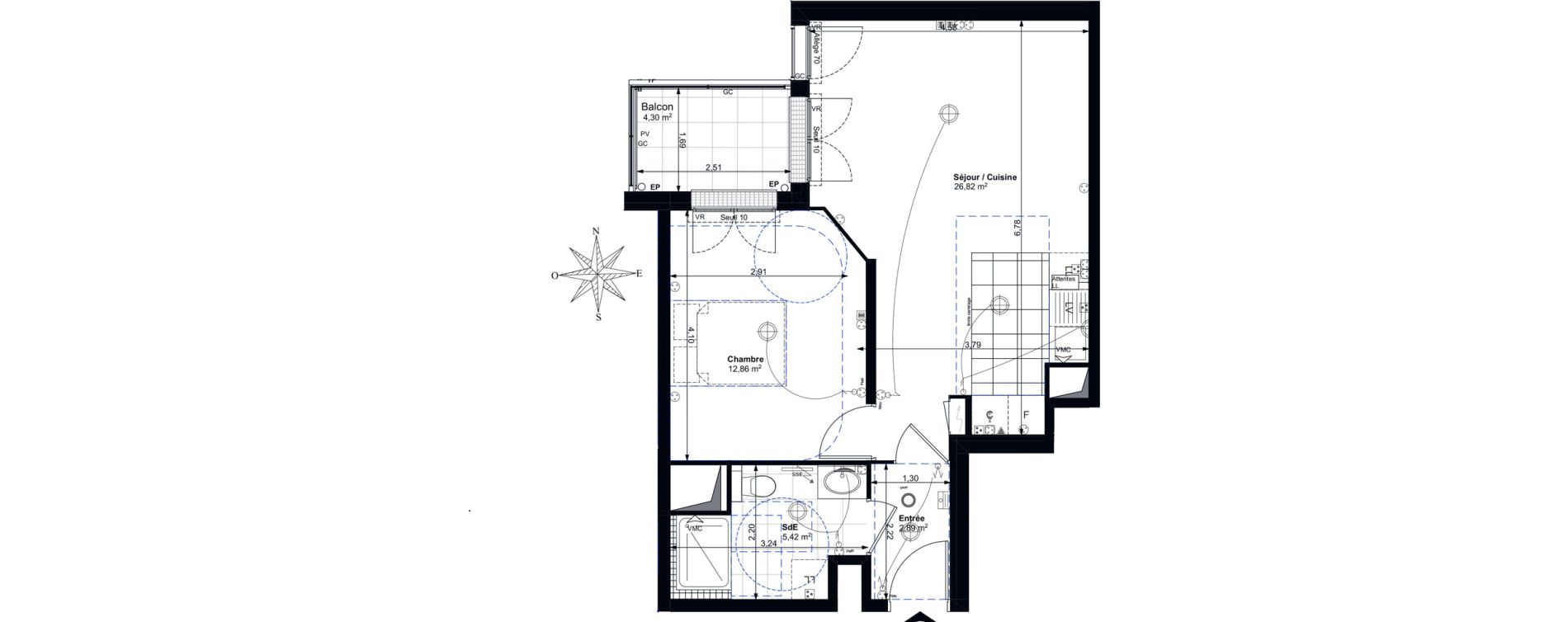 Appartement T2 de 47,99 m2 &agrave; Aubervilliers Landy