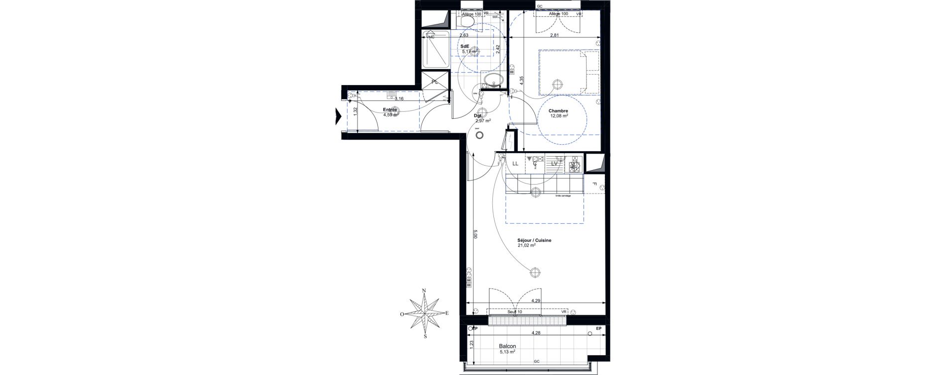 Appartement T2 de 45,83 m2 &agrave; Aubervilliers Landy