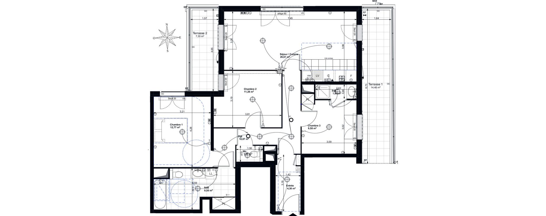 Appartement T4 de 87,21 m2 &agrave; Aubervilliers Landy