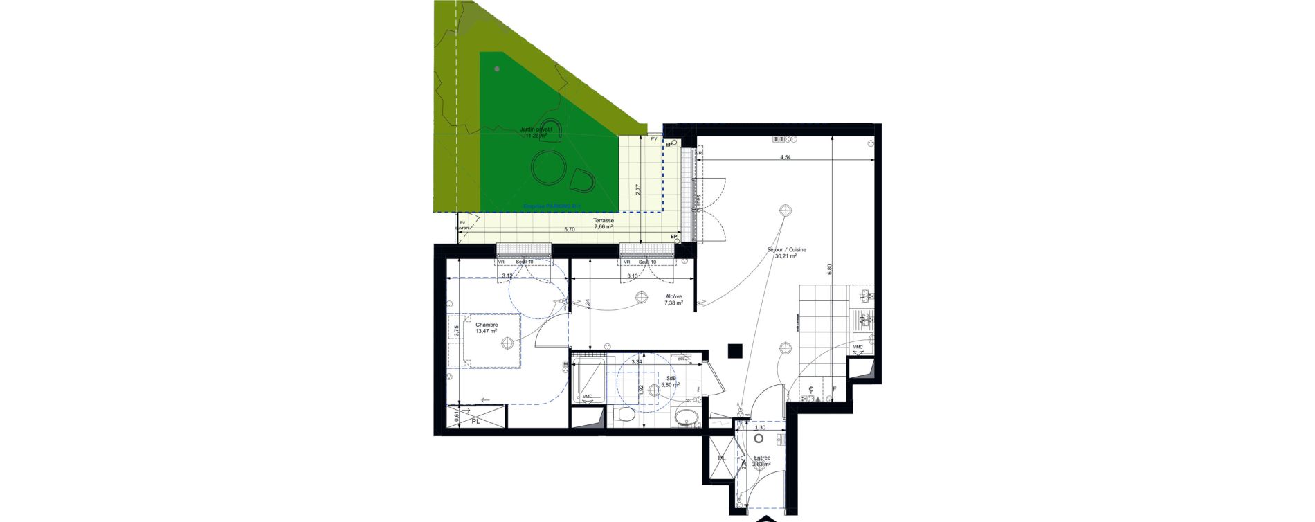 Appartement T2 de 60,49 m2 &agrave; Aubervilliers Landy