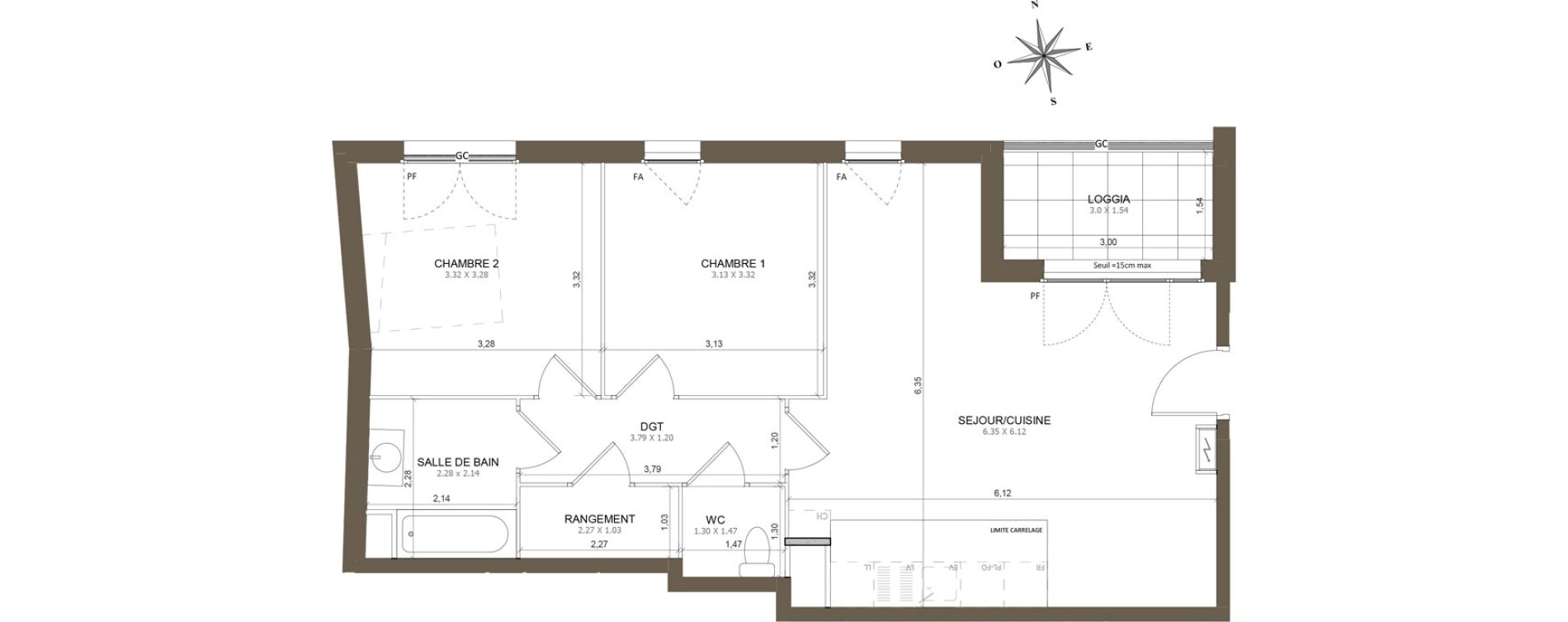 Appartement T3 de 65,58 m2 &agrave; Aubervilliers Centre