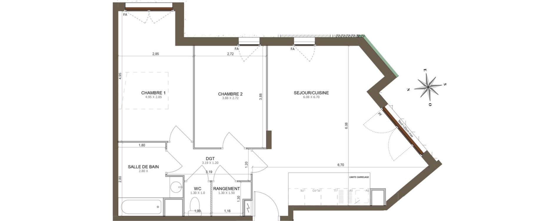 Appartement T3 de 66,65 m2 &agrave; Aubervilliers Centre