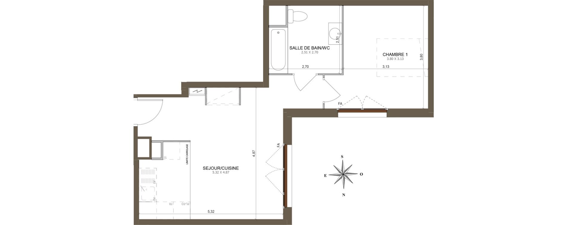 Appartement T2 de 45,53 m2 &agrave; Aubervilliers Centre