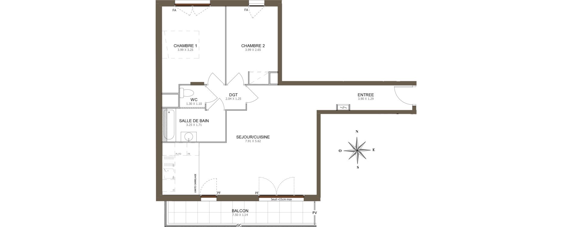Appartement T3 de 72,85 m2 &agrave; Aubervilliers Centre