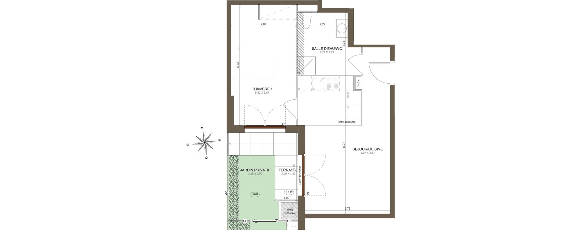 Appartement T2 de 46,72 m2 &agrave; Aubervilliers Centre