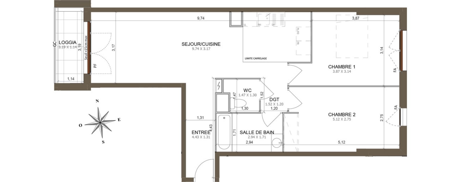 Appartement T3 de 71,07 m2 &agrave; Aubervilliers Centre