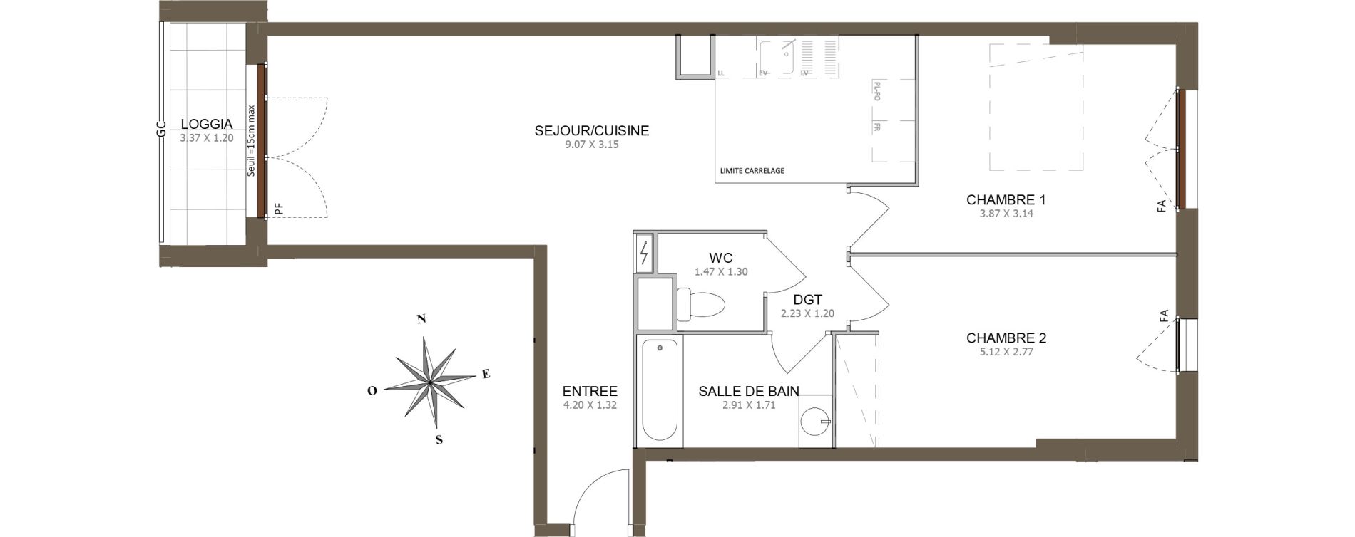 Appartement T3 de 69,61 m2 &agrave; Aubervilliers Centre