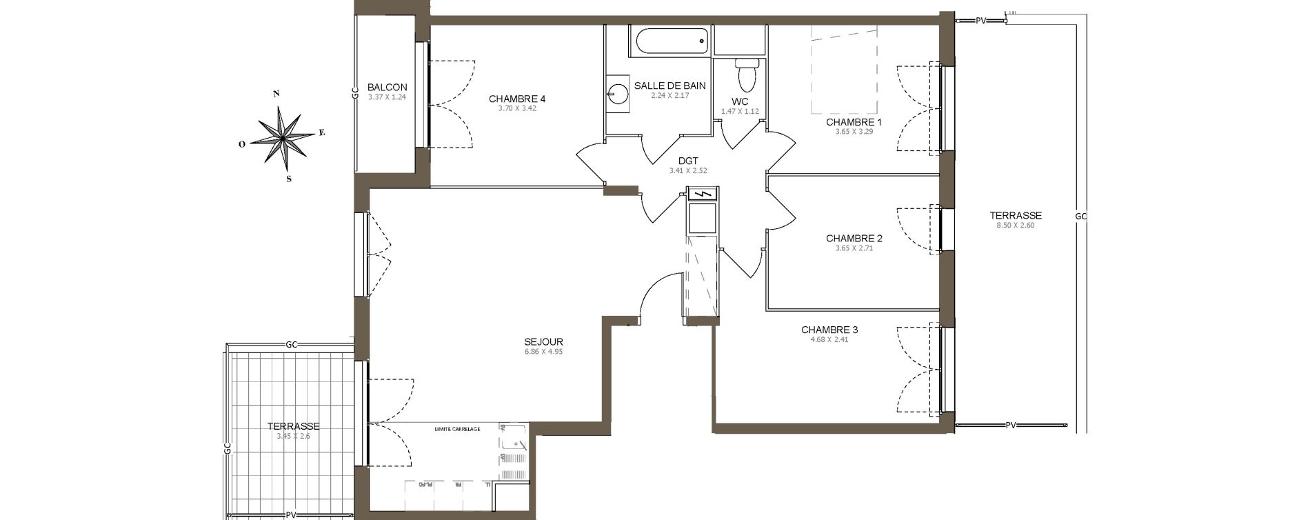 Appartement T5 de 96,10 m2 &agrave; Aubervilliers Centre