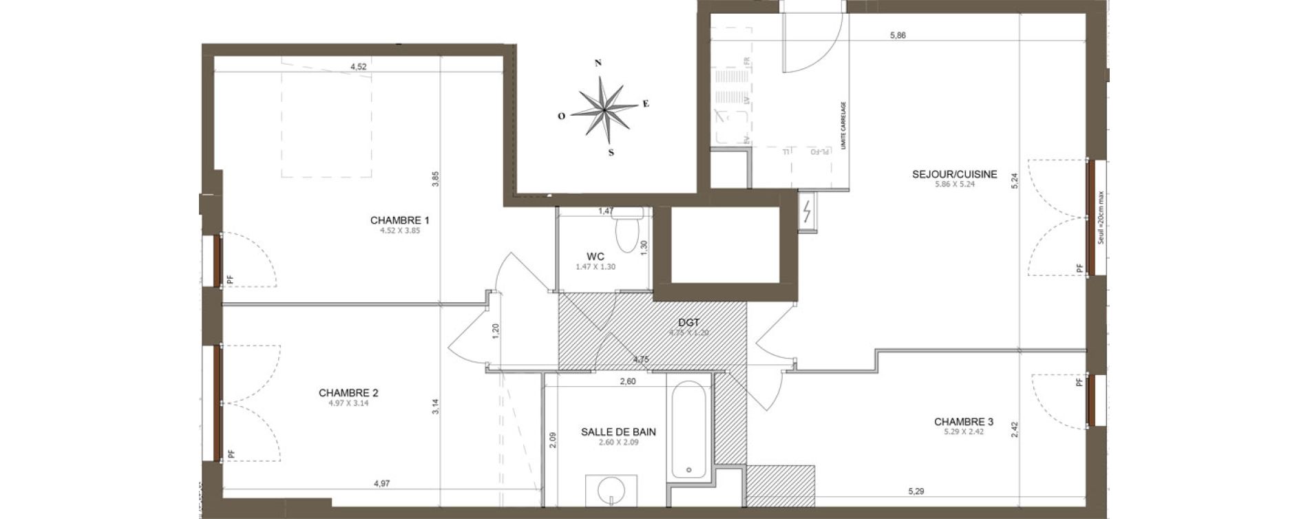 Appartement T4 de 85,17 m2 &agrave; Aubervilliers Centre