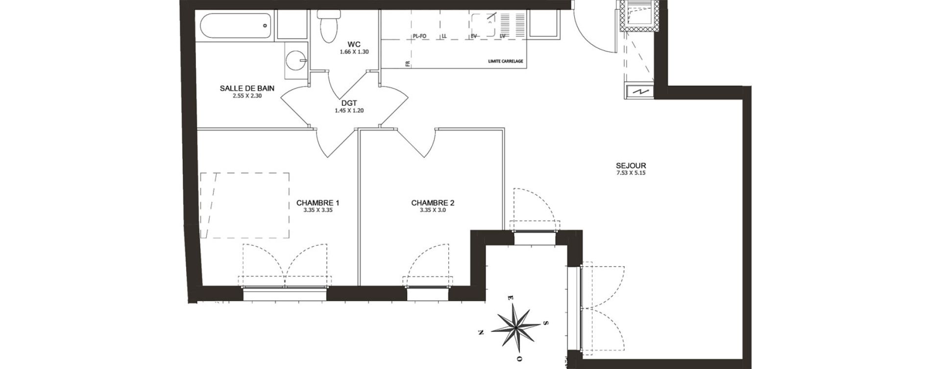 Appartement T3 de 66,29 m2 &agrave; Aubervilliers Centre