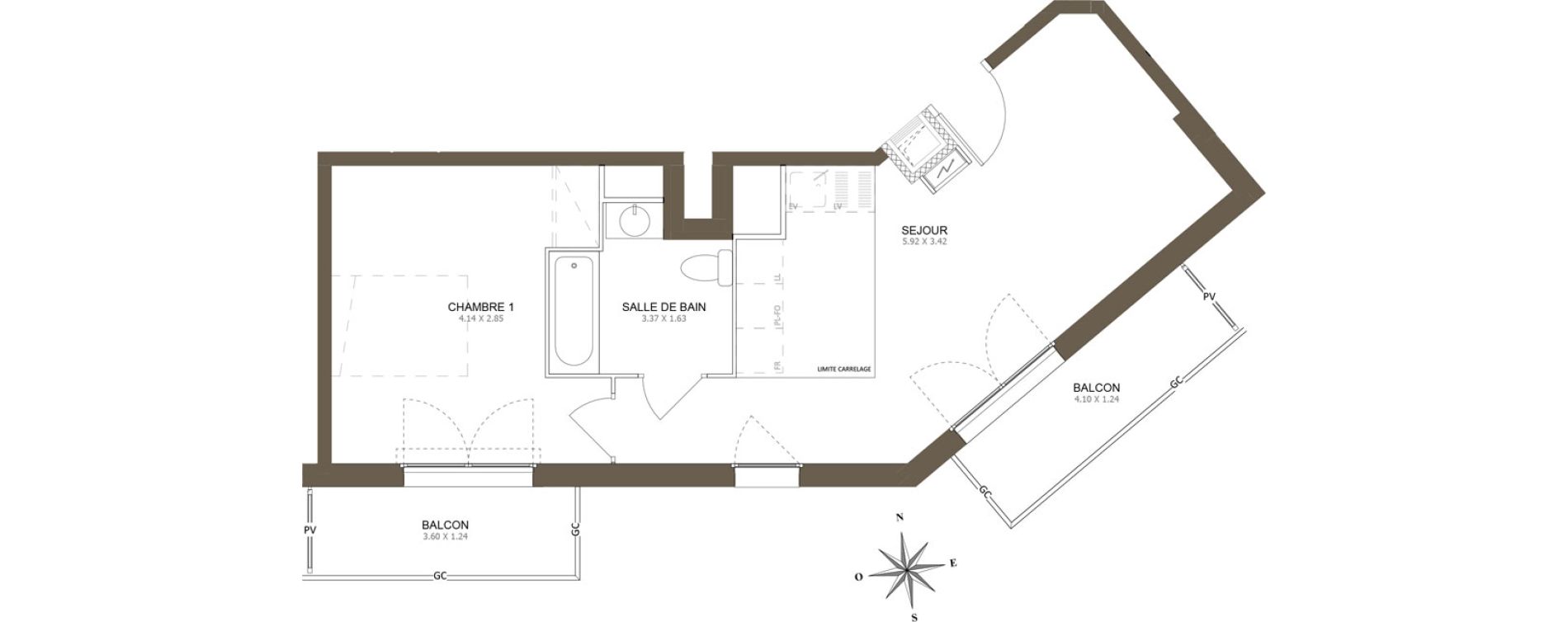 Appartement T2 de 45,92 m2 &agrave; Aubervilliers Centre