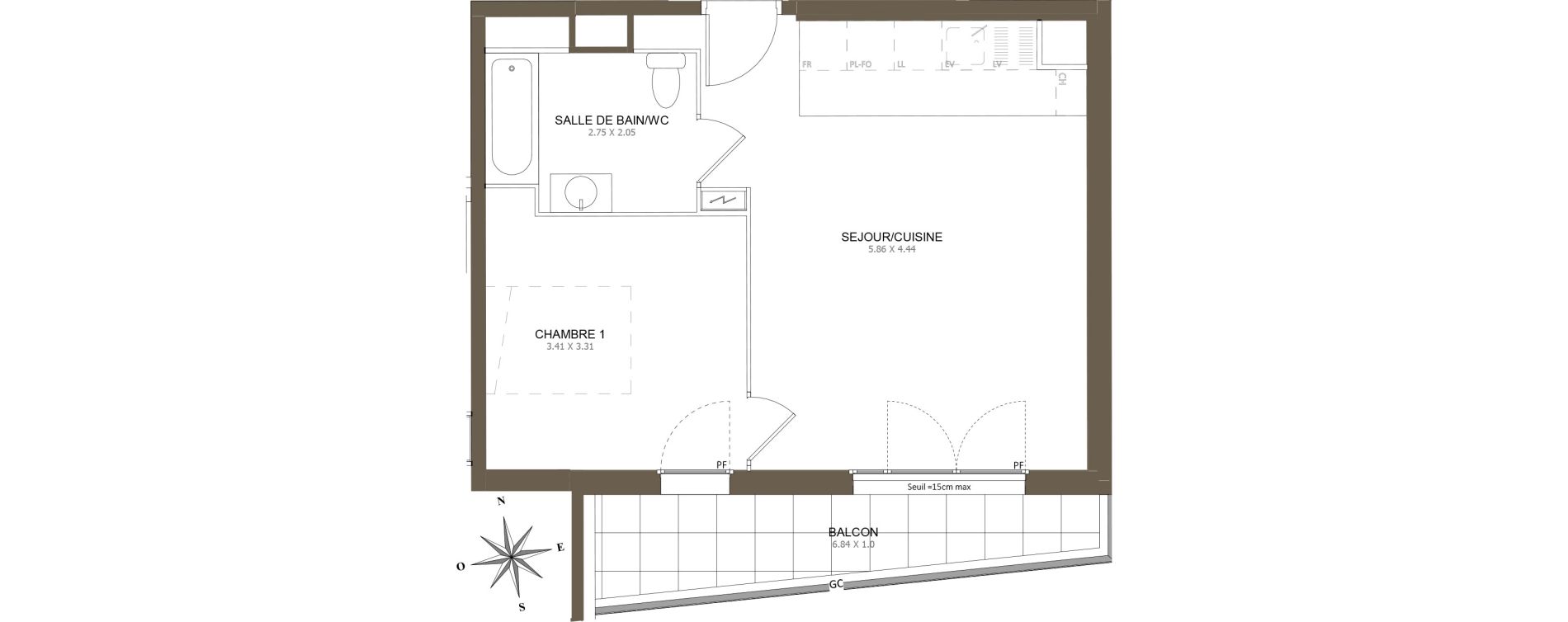 Appartement T2 de 44,52 m2 &agrave; Aubervilliers Centre