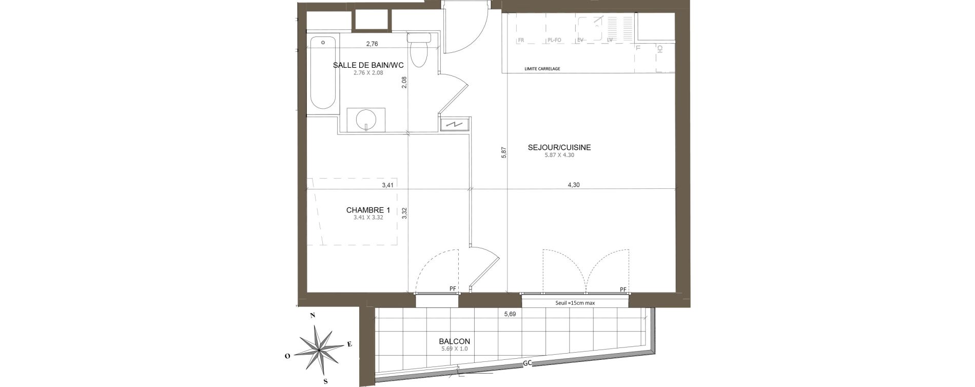 Appartement T2 de 43,80 m2 &agrave; Aubervilliers Centre