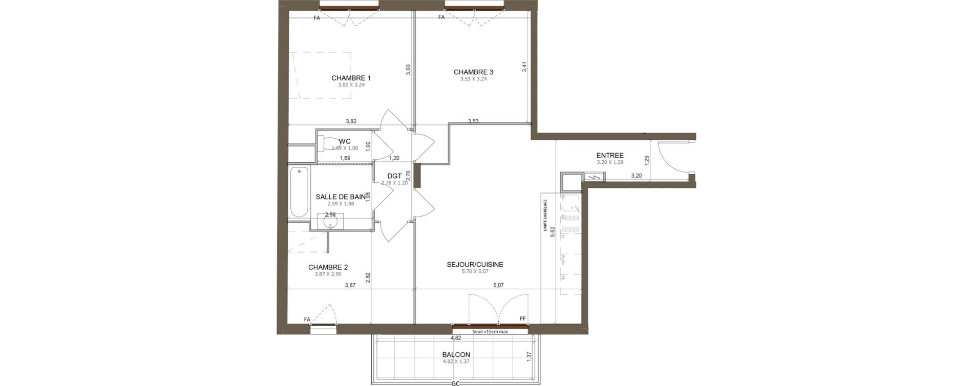 Appartement T4 de 81,10 m2 &agrave; Aubervilliers Centre