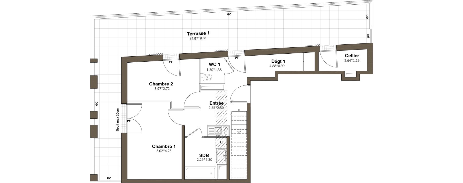 Duplex T5 de 119,41 m2 &agrave; Aubervilliers Paul bert