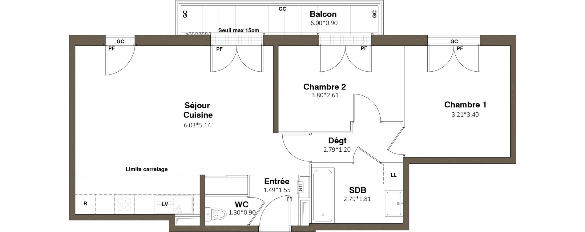 Appartement T3 de 62,38 m2 &agrave; Aubervilliers Paul bert