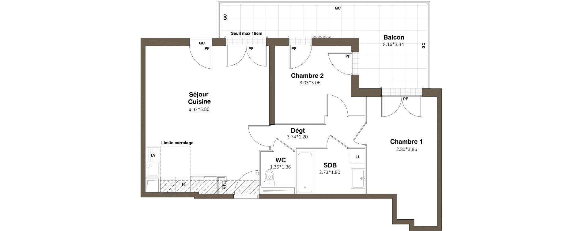 Appartement T3 de 60,08 m2 &agrave; Aubervilliers Paul bert