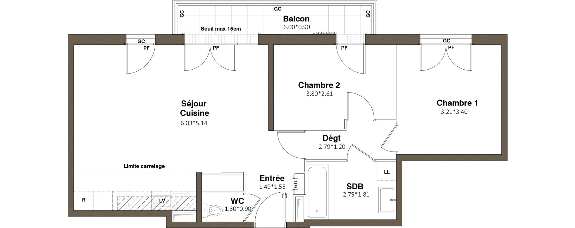 Appartement T3 de 62,38 m2 &agrave; Aubervilliers Paul bert