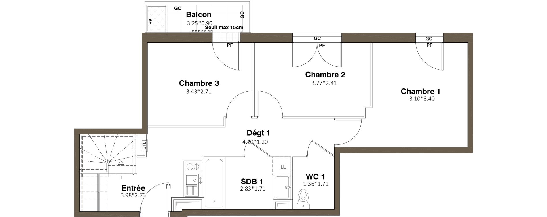 Duplex T5 de 119,65 m2 &agrave; Aubervilliers Paul bert