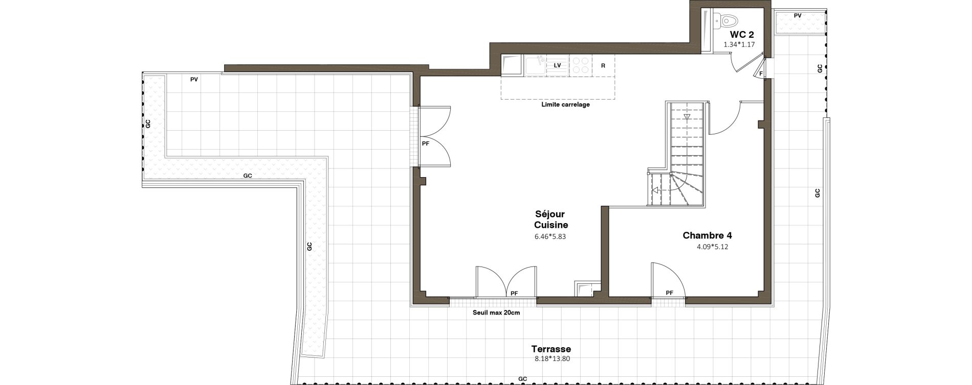 Duplex T5 de 119,50 m2 &agrave; Aubervilliers Paul bert