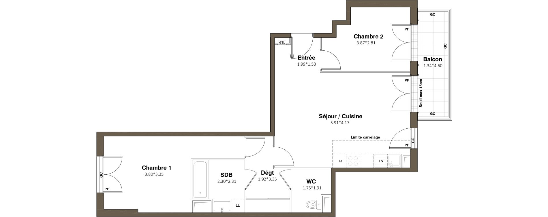 Appartement T3 de 64,77 m2 &agrave; Aubervilliers Paul bert