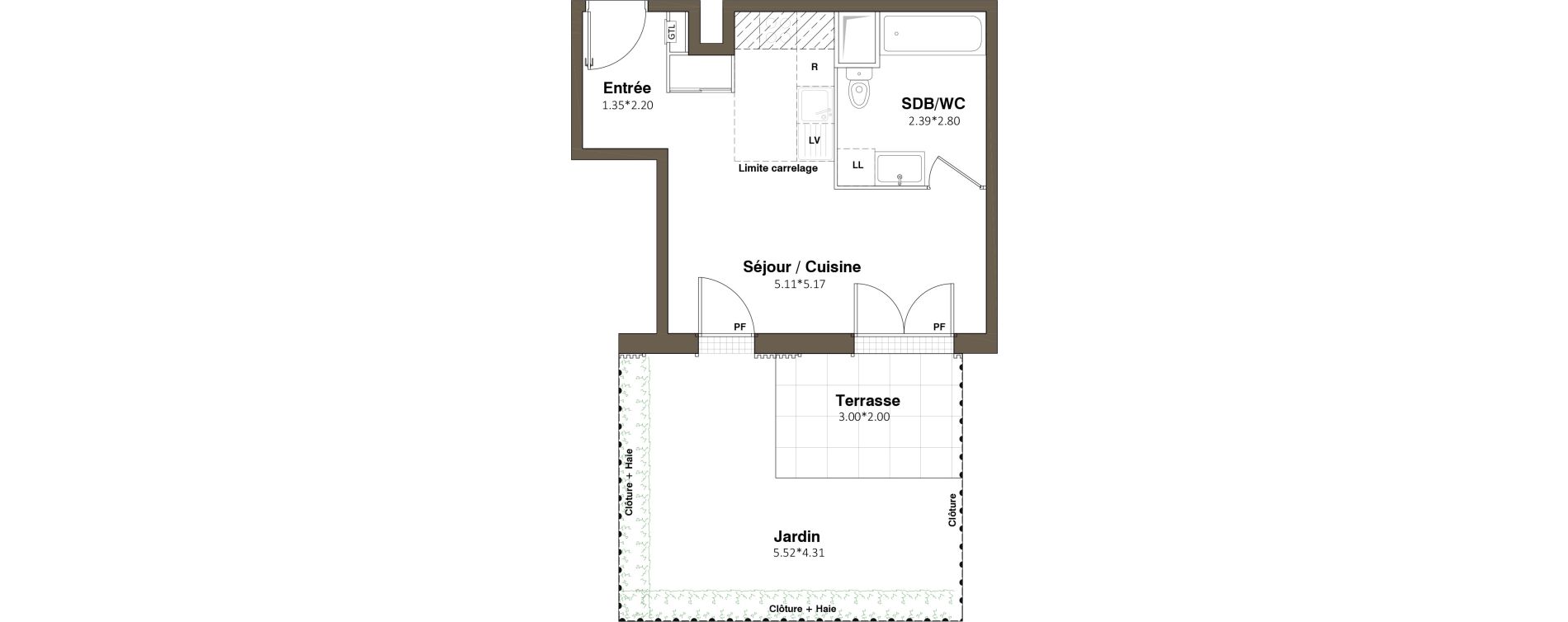 Appartement T1 de 27,74 m2 &agrave; Aubervilliers Paul bert