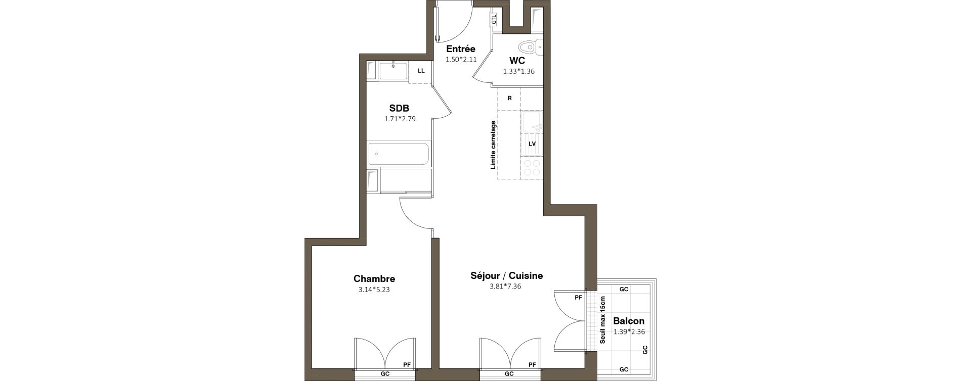 Appartement T2 de 47,89 m2 &agrave; Aubervilliers Paul bert
