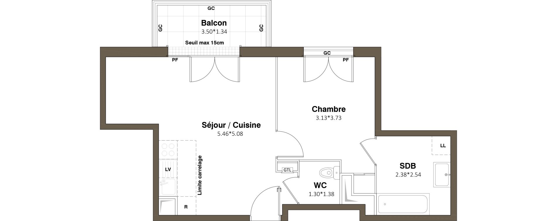 Appartement T2 de 42,27 m2 &agrave; Aubervilliers Paul bert