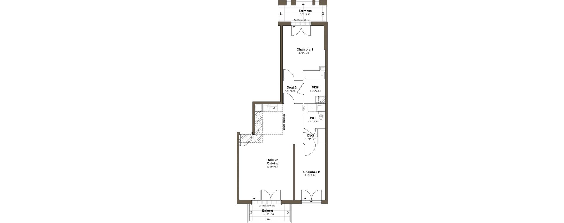 Appartement T3 de 66,42 m2 &agrave; Aubervilliers Paul bert