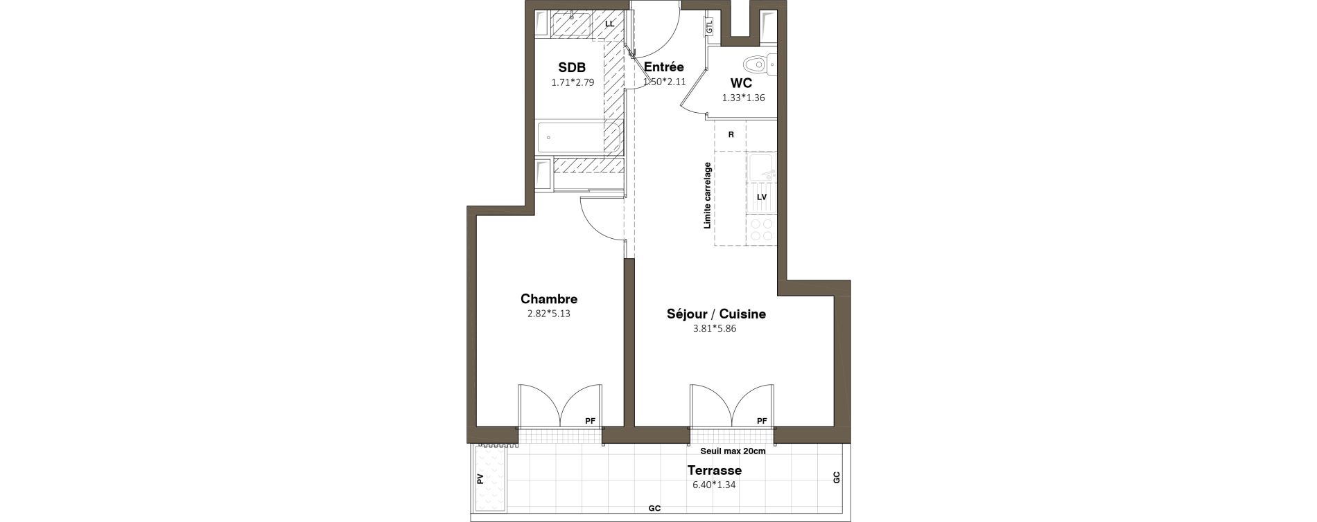 Appartement T2 de 41,70 m2 &agrave; Aubervilliers Paul bert