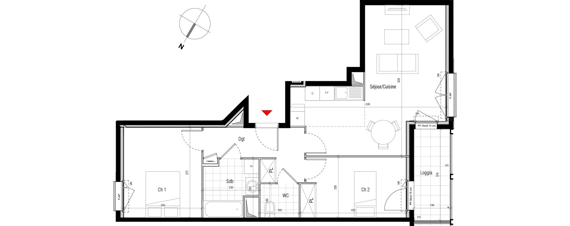 Appartement T3 de 62,71 m2 &agrave; Aubervilliers Paul bert