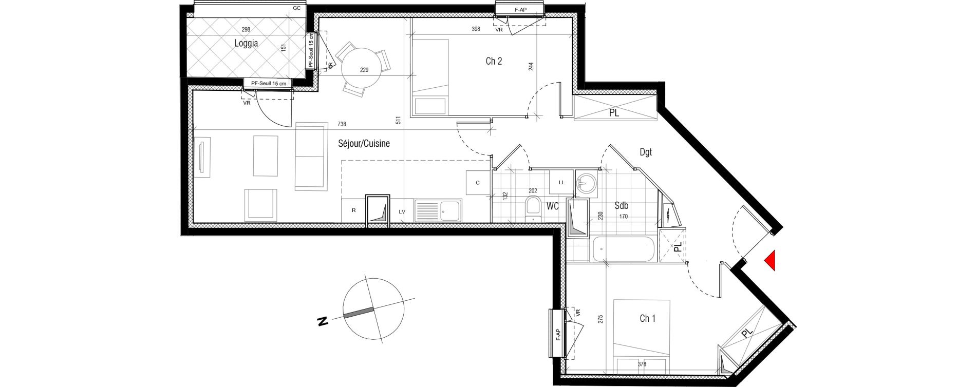 Appartement T3 de 68,43 m2 &agrave; Aubervilliers Paul bert