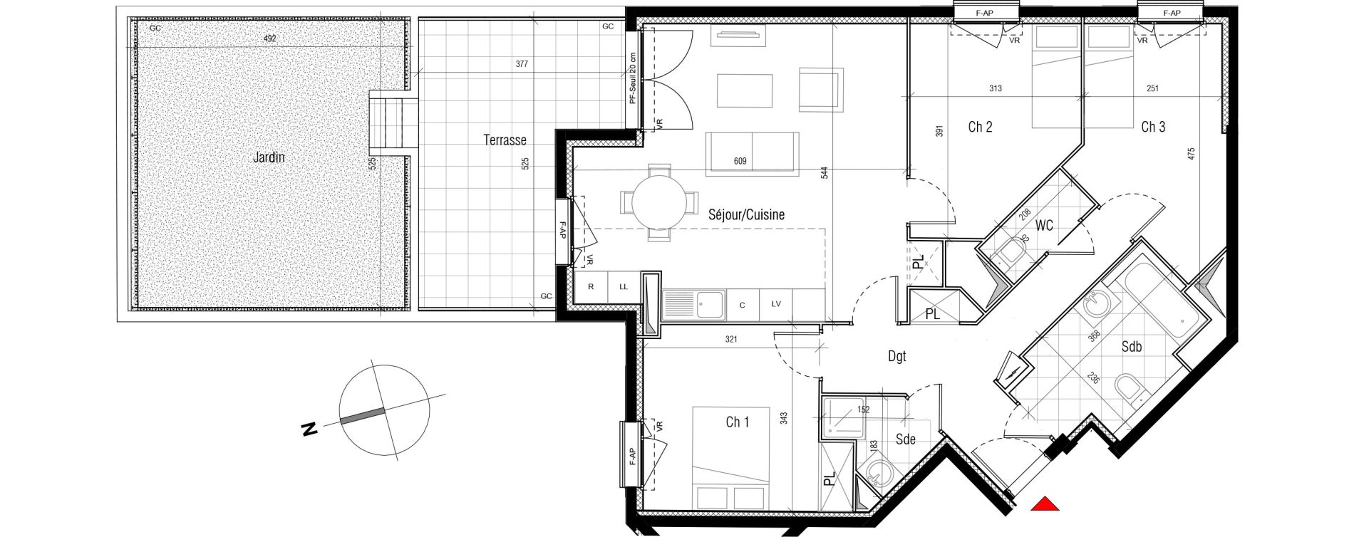 Appartement T4 de 84,05 m2 &agrave; Aubervilliers Paul bert