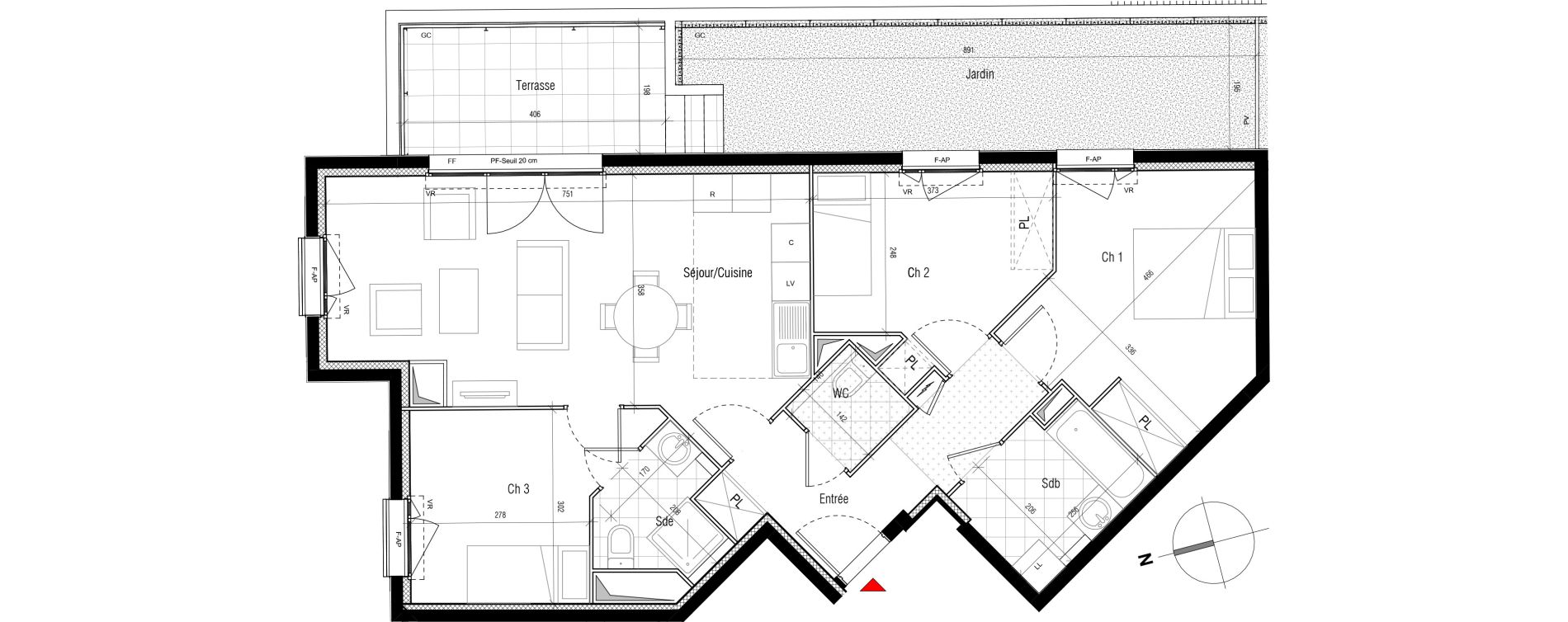 Appartement T4 de 76,74 m2 &agrave; Aubervilliers Paul bert