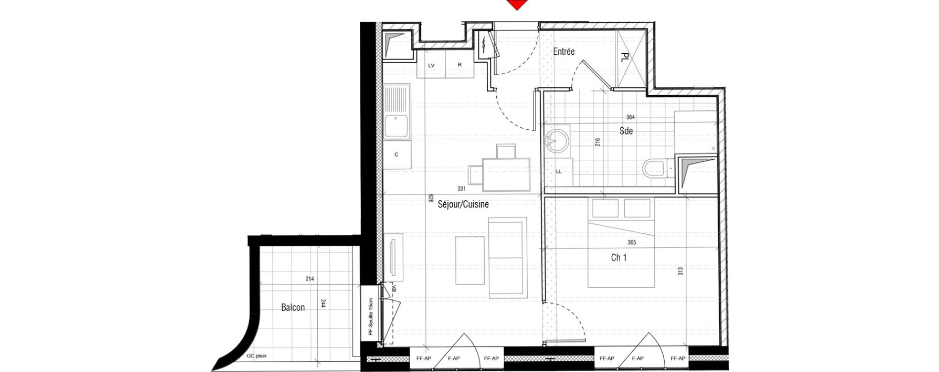 Appartement T2 de 41,95 m2 &agrave; Aubervilliers Paul bert