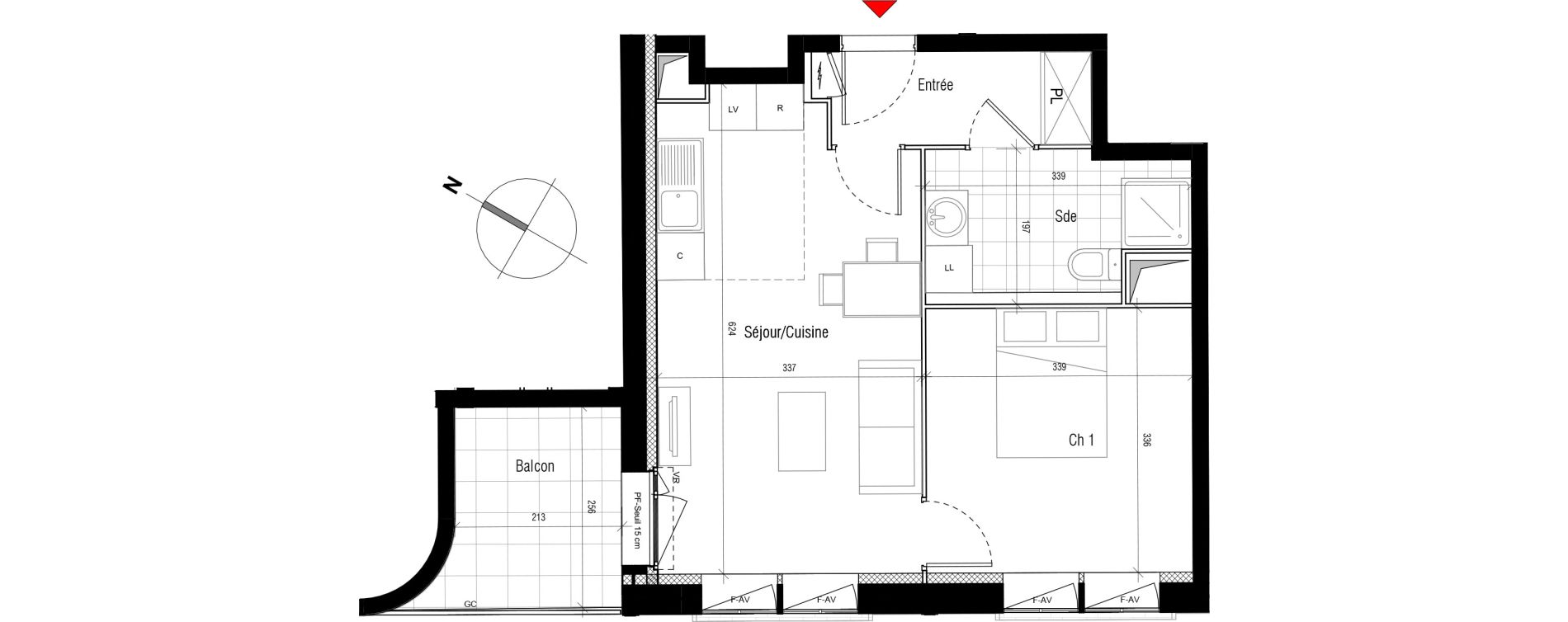 Appartement T2 de 41,06 m2 &agrave; Aubervilliers Paul bert
