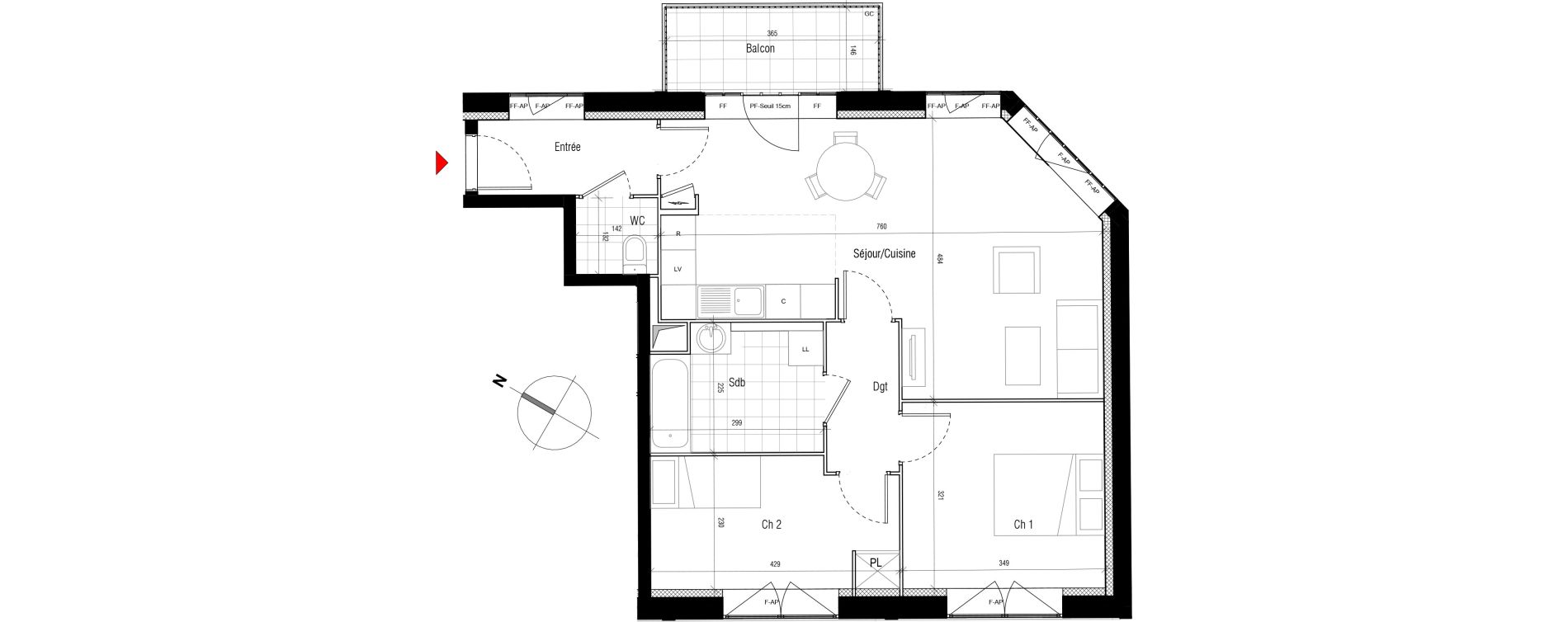 Appartement T3 de 66,10 m2 &agrave; Aubervilliers Paul bert
