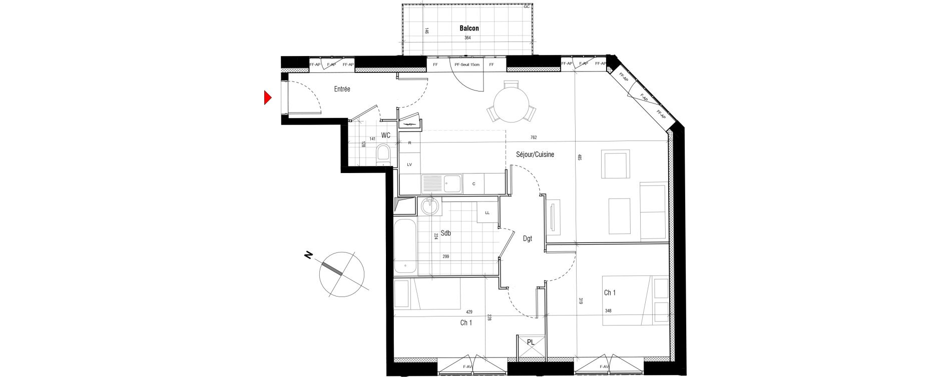 Appartement T3 de 65,34 m2 &agrave; Aubervilliers Paul bert