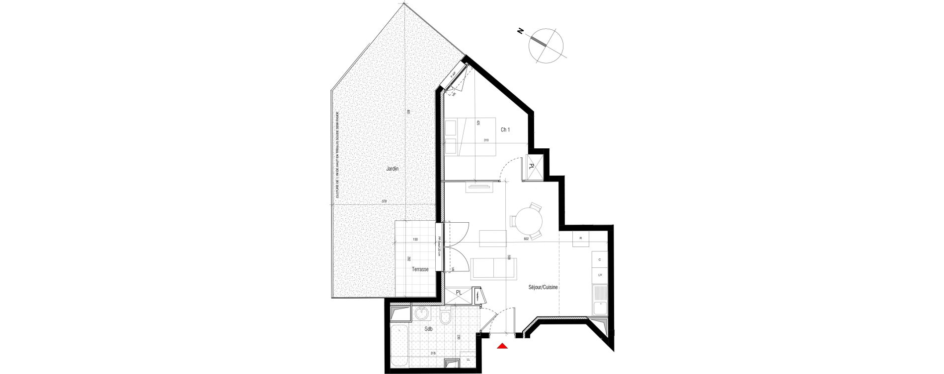 Appartement T2 de 45,04 m2 &agrave; Aubervilliers Paul bert