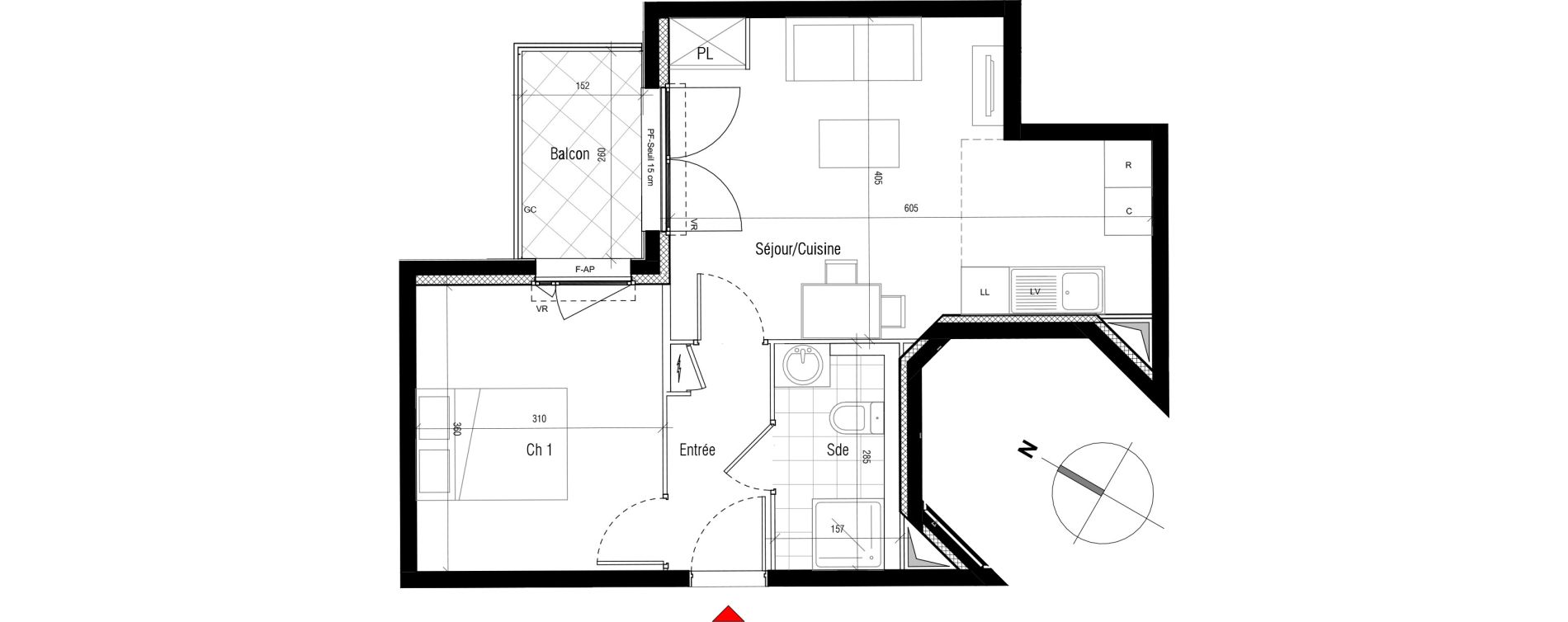 Appartement T2 de 39,88 m2 &agrave; Aubervilliers Paul bert
