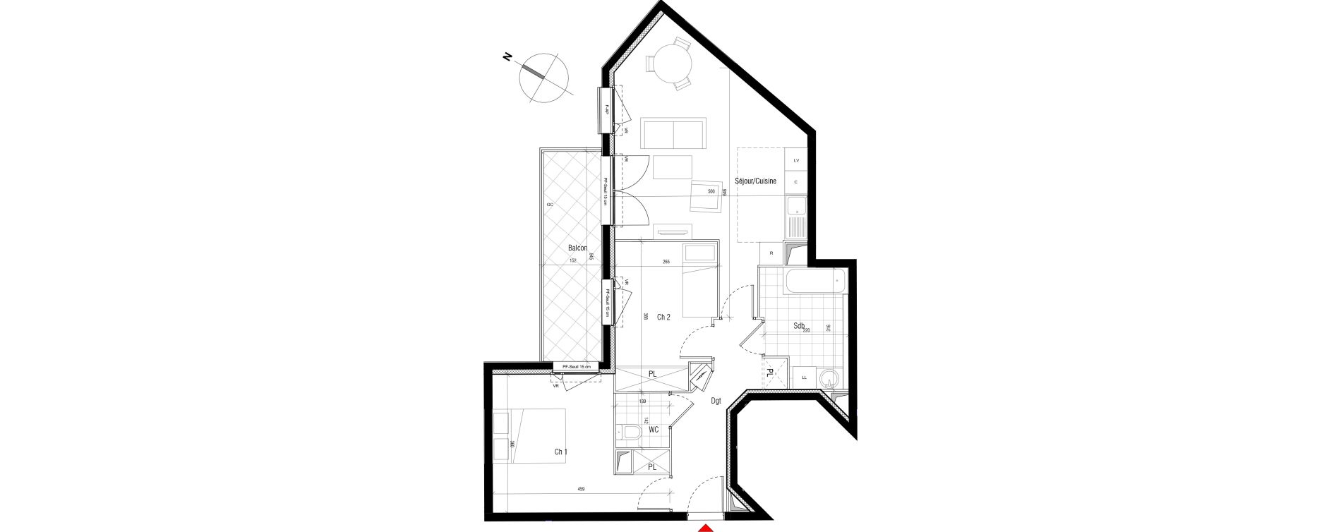 Appartement T3 de 64,01 m2 &agrave; Aubervilliers Paul bert