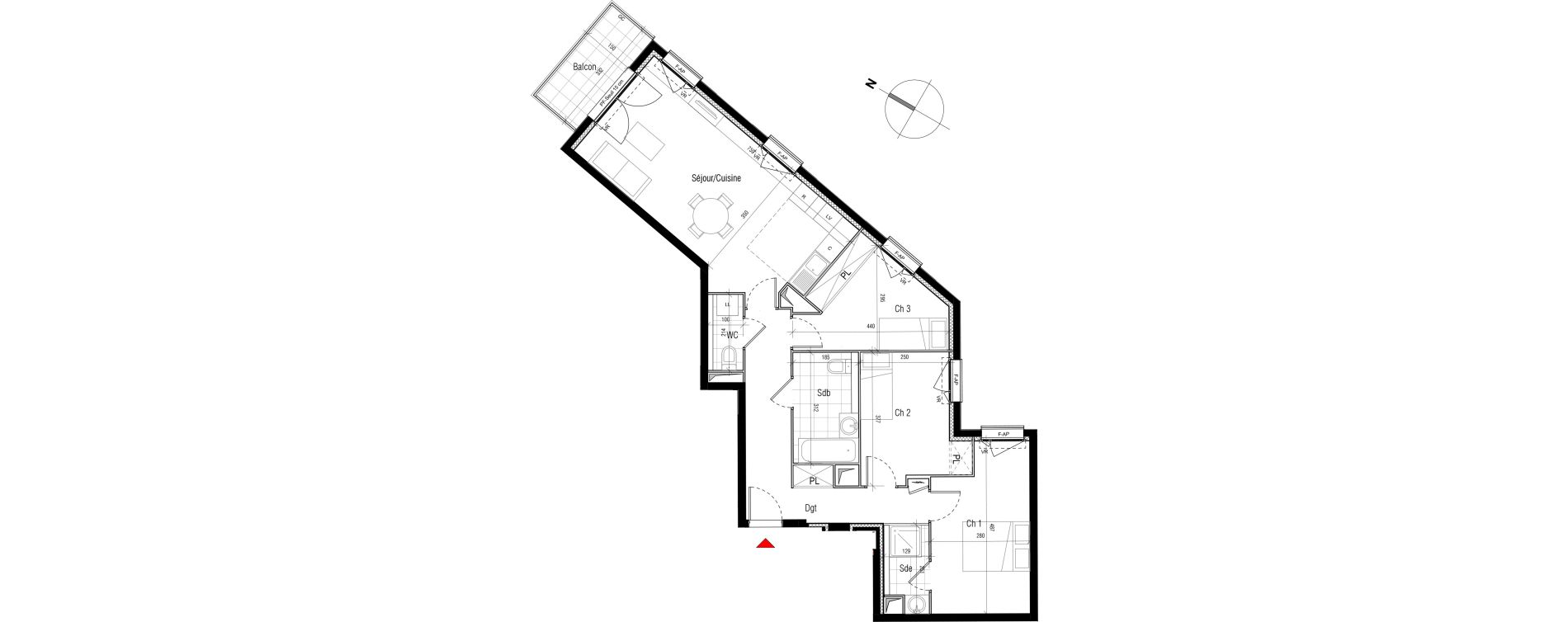 Appartement T4 de 81,35 m2 &agrave; Aubervilliers Paul bert