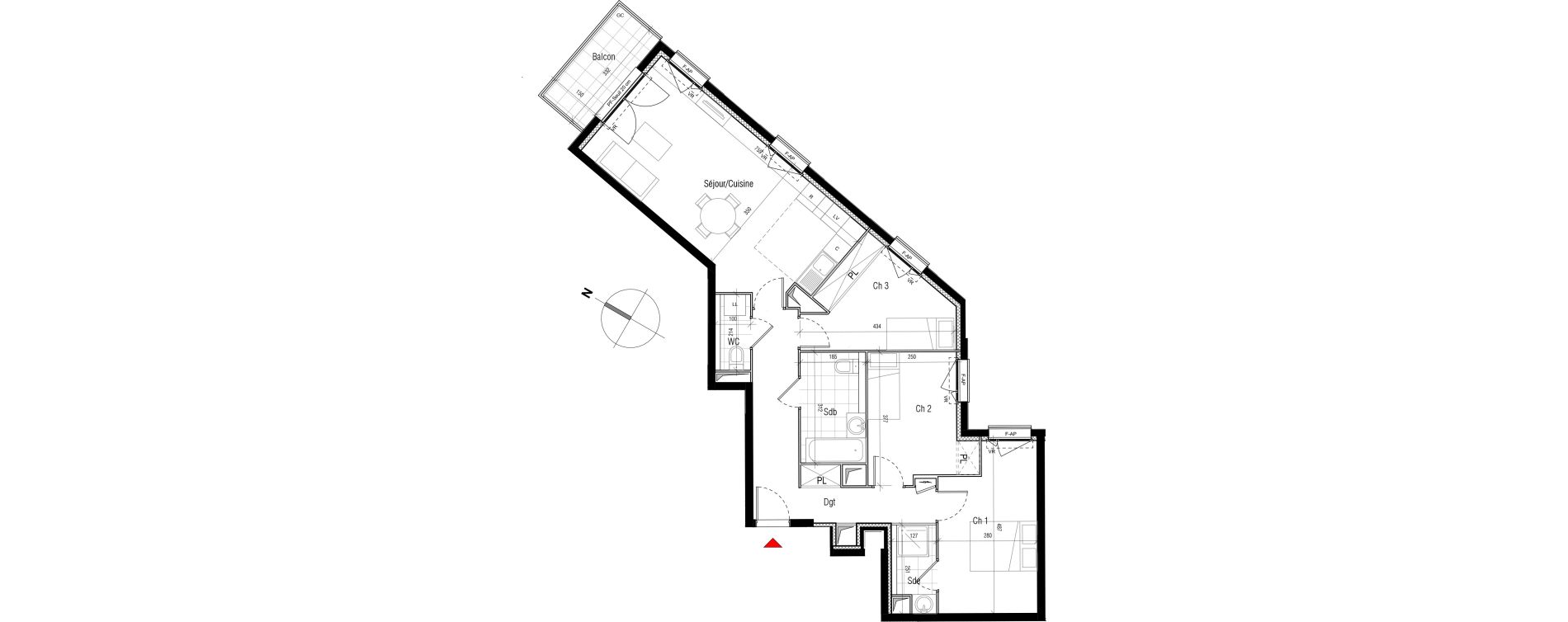 Appartement T4 de 81,33 m2 &agrave; Aubervilliers Paul bert