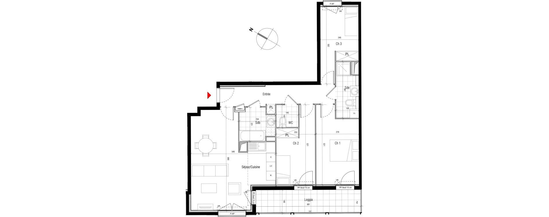 Appartement T4 de 83,32 m2 &agrave; Aubervilliers Paul bert